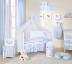 MAMO-TATO - Lenjerie patut 14 piese 120x60 Cute Bird Blue MAMO-TATO - Lenjerie patut 14 piese 120x60 Cute Bird Blue1