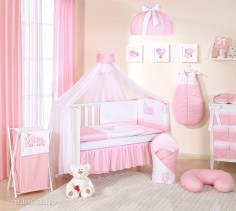 MAMO-TATO - Lenjerie patut 14 piese 120x60 Cute Bird Pink MAMO-TATO - Lenjerie patut 14 piese 120x60 Cute Bird Pink1