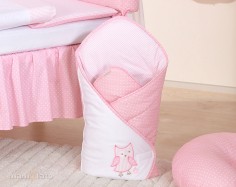 MAMO-TATO - Paturica PortBebe 2 in 1 Cute Bird Pink MAMO-TATO - Paturica PortBebe 2 in 1 Cute Bird Pink1