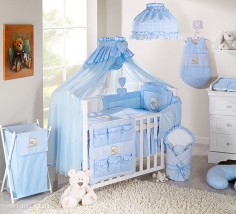 MAMO-TATO - Lenjerie patut 5 piese 120x60 Ursulet si Iepuras Bleu MAMO-TATO - Lenjerie patut 5 piese 120x60 Ursulet si Iepuras Bleu1
