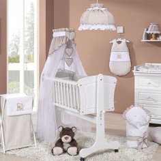 MAMO-TATO - Patut-Leagan + Lenjerie 11 piese Beige MAMO-TATO - Patut-Leagan + Lenjerie 11 piese Beige1